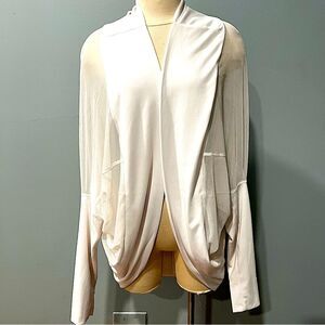 Debbie Shuchat White Sheer Cocoon Cardigan Size Medium
